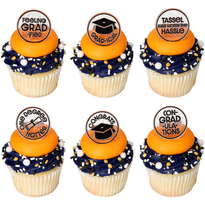 Confetti Grad Cupcake Rings - 12 Rings