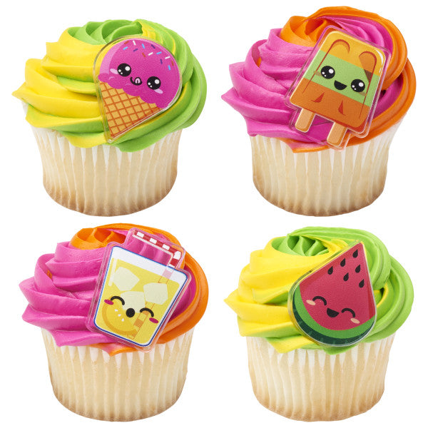 Cool Summer Treat Cupcake Rings - 12 Rings