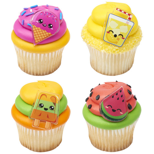 Cool Summer Treat Cupcake Rings - 12 Rings