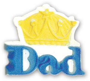 Dad with Crown Sugar Plaque