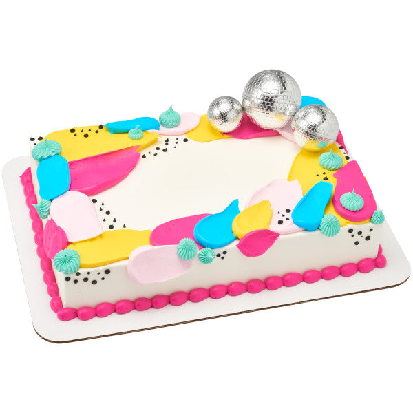 Pink Mini Disco Balls Silver Mini Disco Balls Cupcake / Cake Decorations 