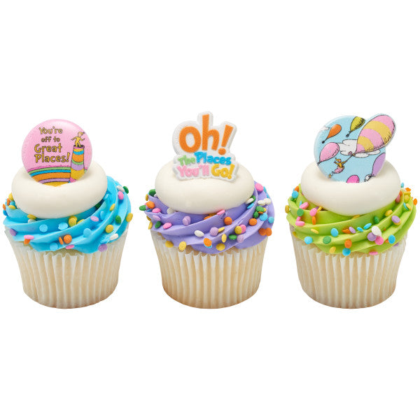 Oh, the Places You'll Go! Onward we go Cupcake Rings -12 Rings