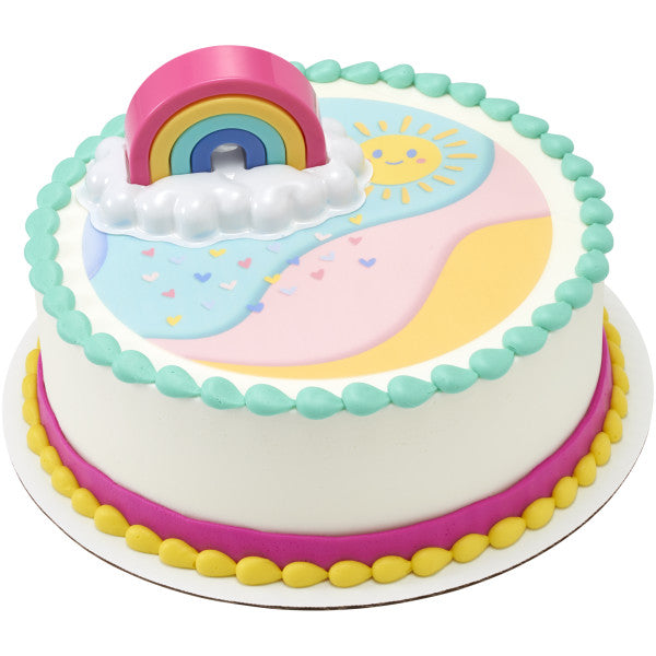 Joyful Rainbow Cake Topper