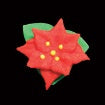 Mini Red Poinsettia - Royal Icing - 3/4" - 6 Pieces