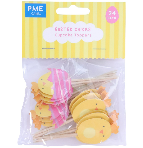 Easter Chick Cupcake Picks - 24 Picks
