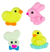 Easter Rabbits and Chicks Royal Icing Assortment - 4 Pieces