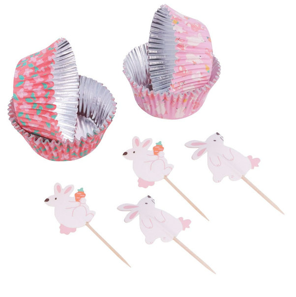Easter Bunny Cupcake Liners and Toppers