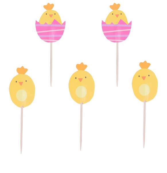 Easter Chick Cupcake Picks - 24 Picks