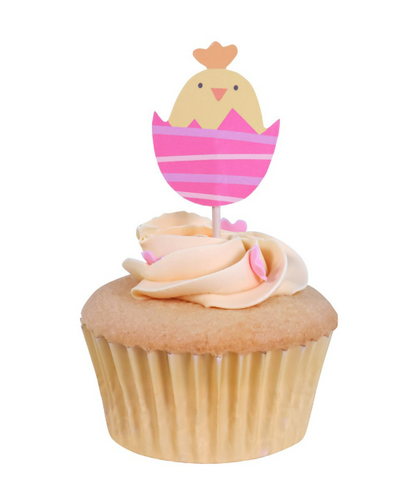 Easter Chick Cupcake Picks - 24 Picks