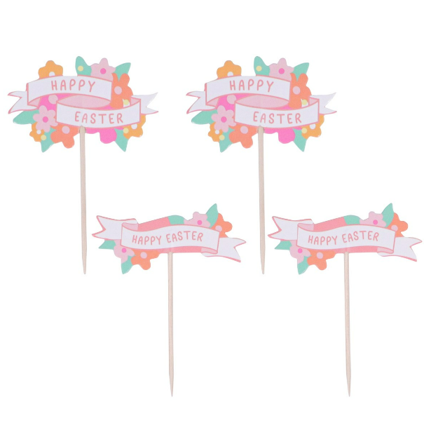 Happy Easter Cupcake Picks - 24 Picks