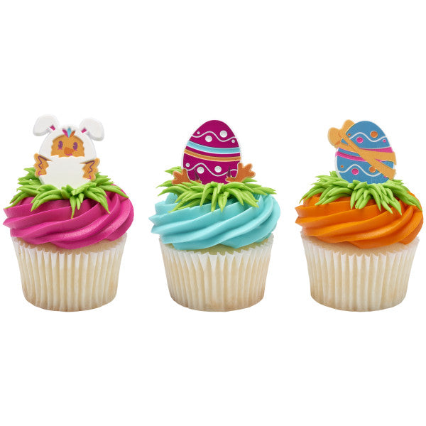 Egg-Cited For Easter Cupcake Rings - 12 Rings