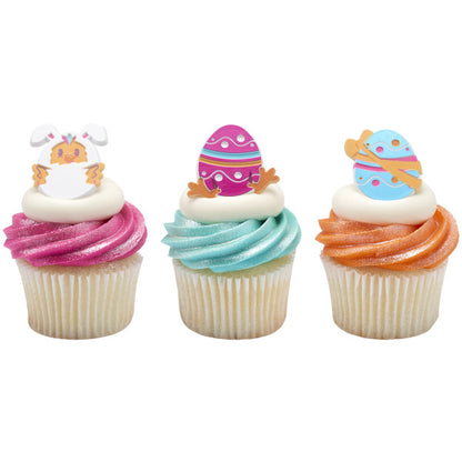 Egg-Cited For Easter Cupcake Rings - 12 Rings