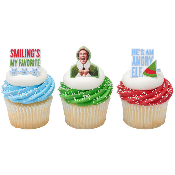 Elf The Movie Christmas Cupcake Rings - 12 Rings