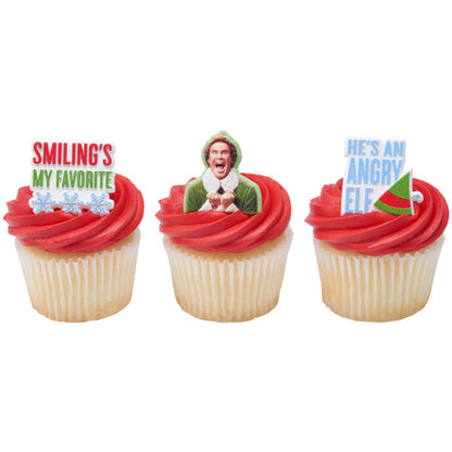 Elf The Movie Christmas Cupcake Rings - 12 Rings