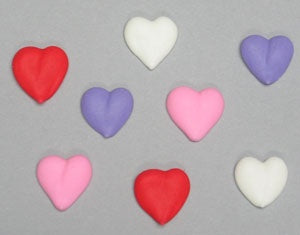Mini Hearts 1/2" - Royal Icing - 6 Pieces per color