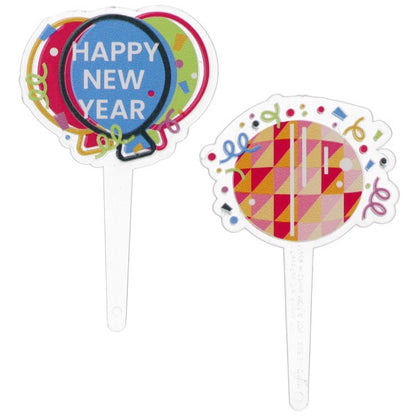 Happy New Year- Confetti- 12 Decopics