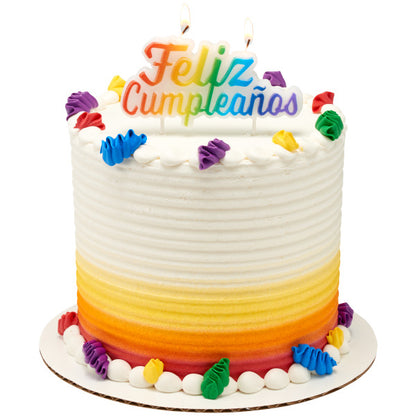Feliz Cumpleanos Shaped Candle in Bright Colors