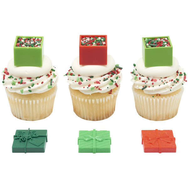 Festive Presents Fillable Cupcake Rings - 6 Rings