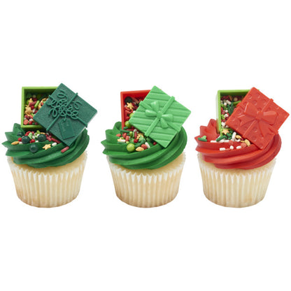 Festive Presents Fillable Cupcake Rings - 6 Rings