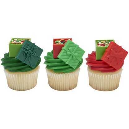 Festive Presents Fillable Cupcake Rings - 6 Rings