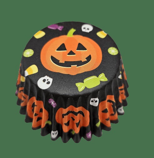 Jack O Lantern Halloween Cupcake Liners
