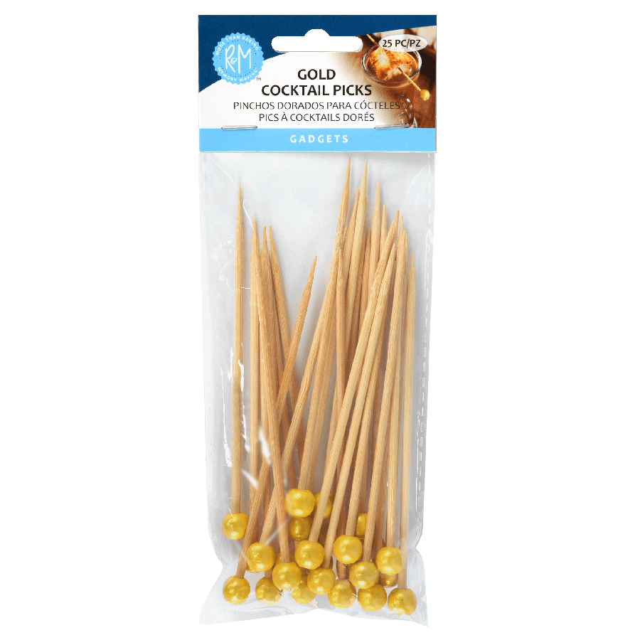 Gold Cocktail Picks - Pack of 25