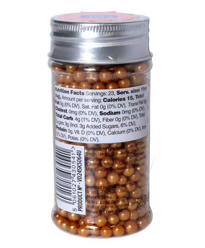 Gold Sugar Pearls - 4mm, 3.25oz