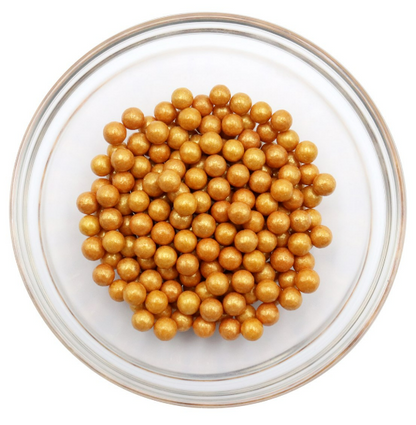 Gold Sugar Pearls - 8mm, 3oz