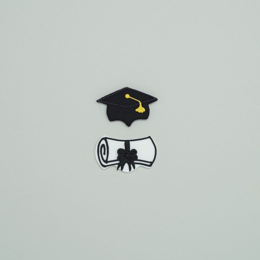 Fondant Grad Cap & Diploma - 6 Pieces