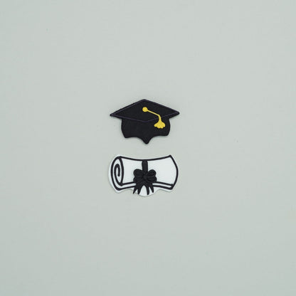 Fondant Grad Cap & Diploma - 6 Pieces