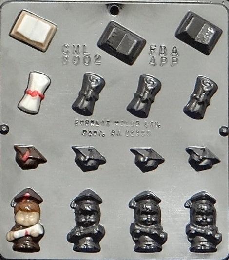Assorted Graduation Icons Chocolate Mold