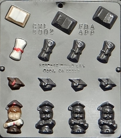 Assorted Graduation Icons Chocolate Mold