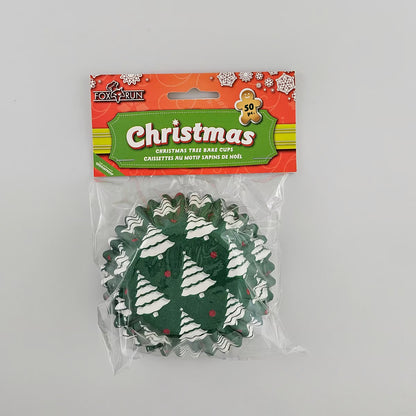 Green Christmas Tree Cupcake Liners