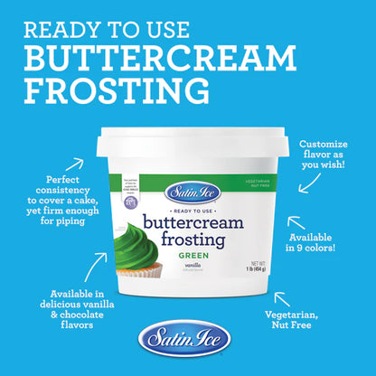 Satin Ice Green Buttercream Frosting, 1lb