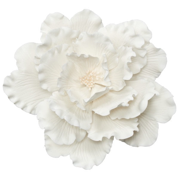 4.5 Inch, White, Gumpaste Peony