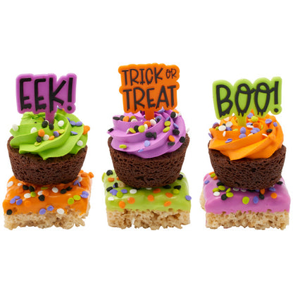 Halloween Greetings Cupcake Picks - 12 Cupcake Picks