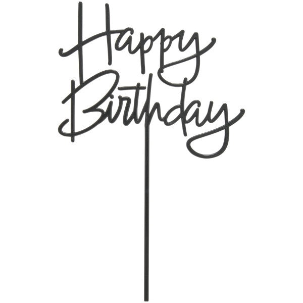 Black Happy Birthday Vertical Layon