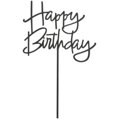 Black Happy Birthday Vertical Layon