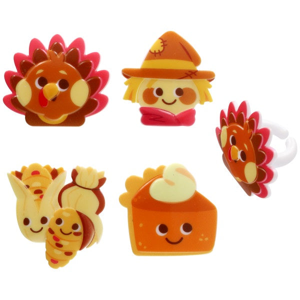 Happy Harvest Cupcake Rings - 12 Rings