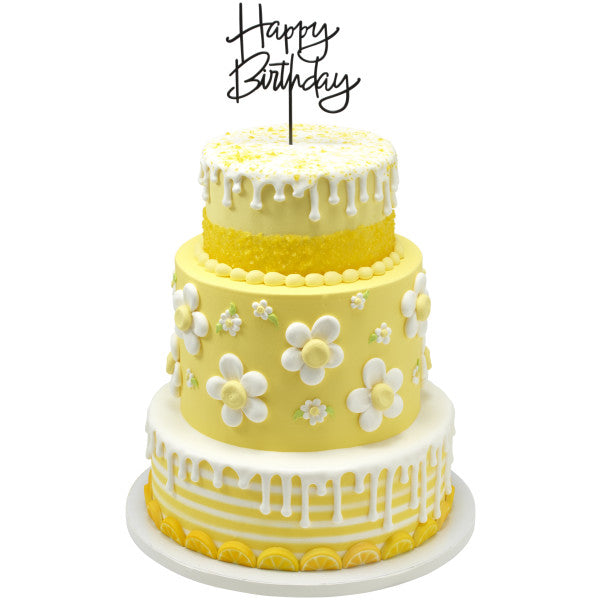 Black Happy Birthday Vertical Layon
