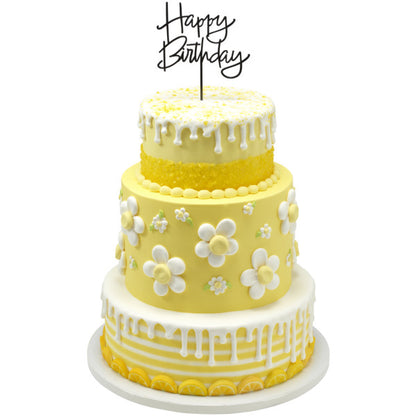 Black Happy Birthday Vertical Layon