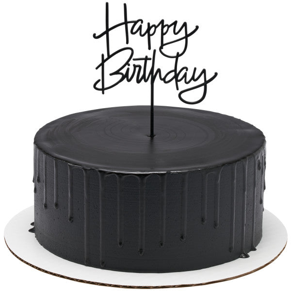 Black Happy Birthday Vertical Layon