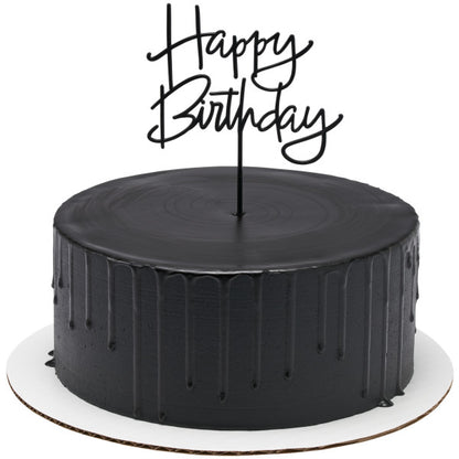 Black Happy Birthday Vertical Layon