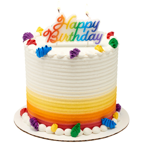 Happy Birthday Shaped Candle in Bright Colors