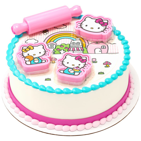 Hello Kitty K4 Premium Edible Wafer Paper Cake Topper With Hello Kitty Motif Diameter 20 Cm