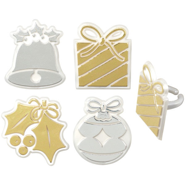 Holly Jolly Cupcake Rings - 12 Rings