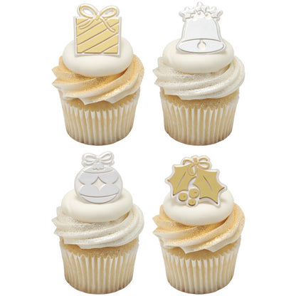 Holly Jolly Cupcake Rings - 12 Rings