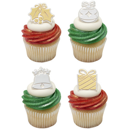 Holly Jolly Cupcake Rings - 12 Rings