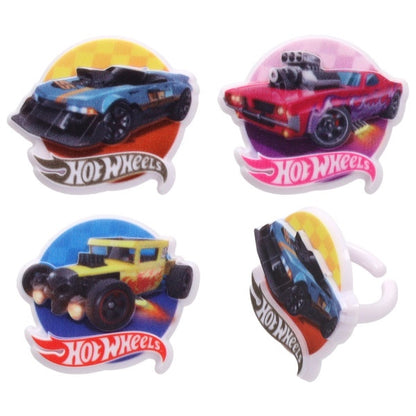 Hot Wheels Epic Stunt Cupcake Rings - 12 Rings