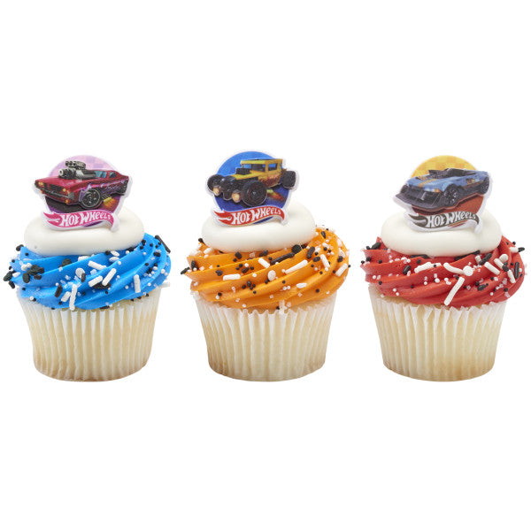 Hot Wheels Epic Stunt Cupcake Rings - 12 Rings